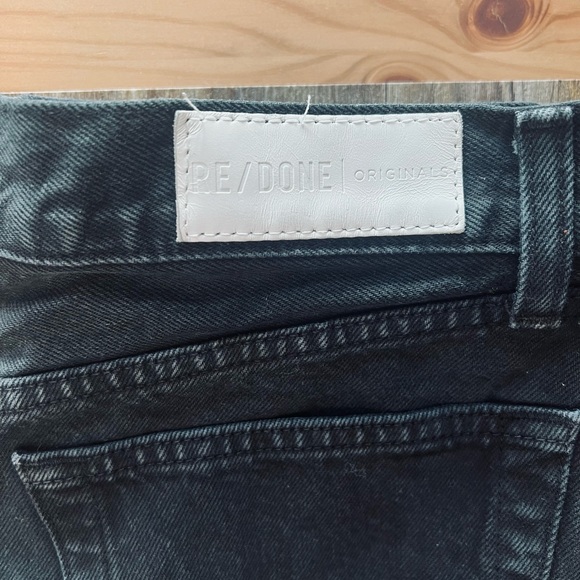 RE/DONE 70s Ripped High Rise Black Cutoff  Denim Shorts - Picture 4 of 6